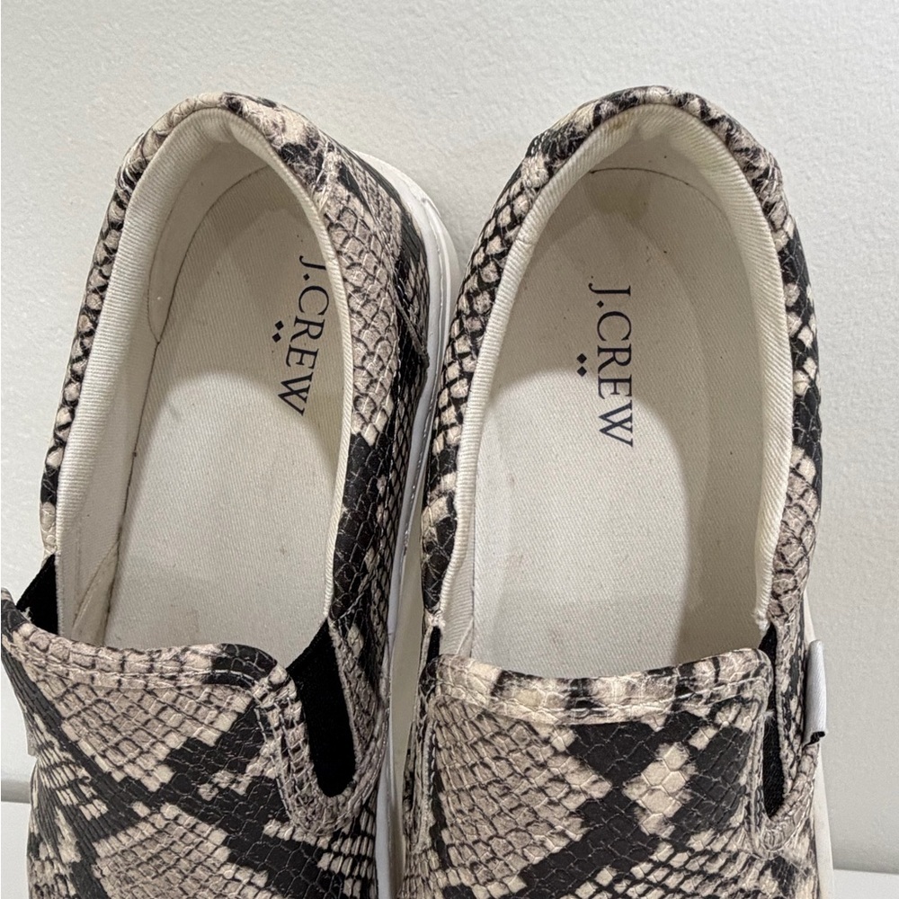 J.CREW Size 8.5 Factory Road Trip Snakeskin Slip-On Shoes Sneakers - Picture 8 of 10